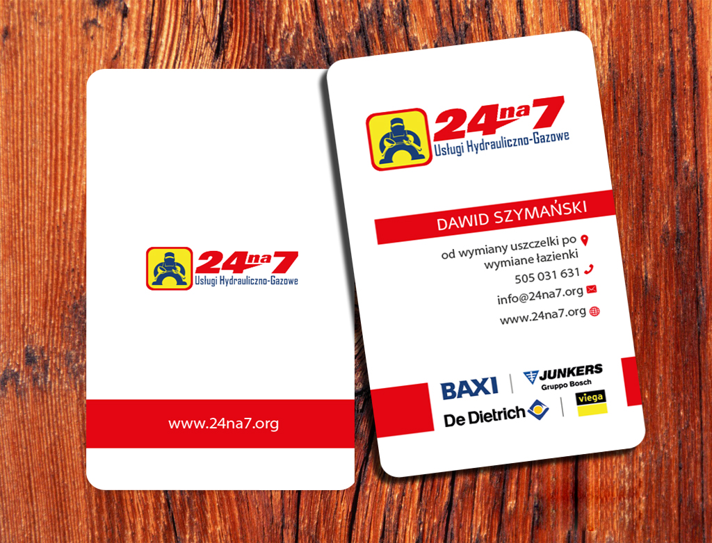 Business Card Design by snowymasterdesigns for 24na7 Uslugi Hydrauliczno-Gazowe | Design #5797293