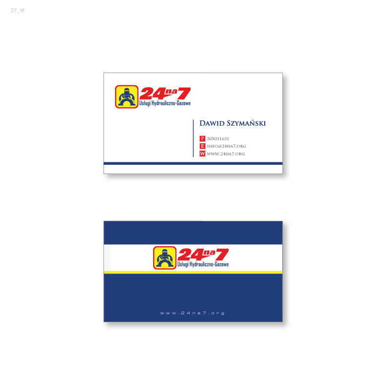 Business Card Design by instudio for 24na7 Uslugi Hydrauliczno-Gazowe | Design #5824308