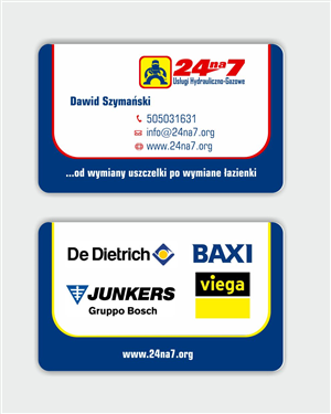 Visitenkarten-Design von IneseRo für 24na7 Uslugi Hydrauliczno-Gazowe | Design: #5750370