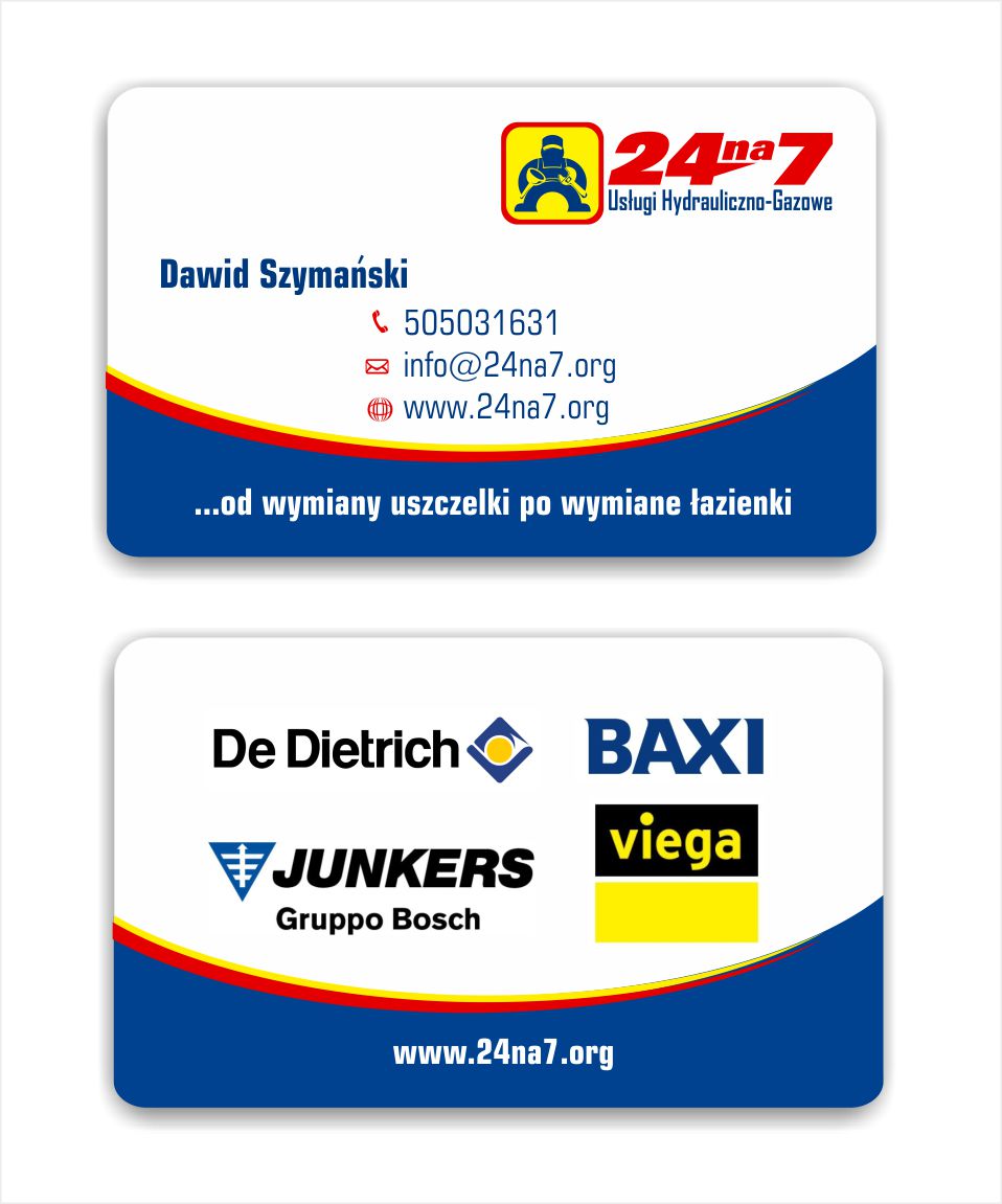 Business Card Design by IneseRo for 24na7 Uslugi Hydrauliczno-Gazowe | Design #5750376