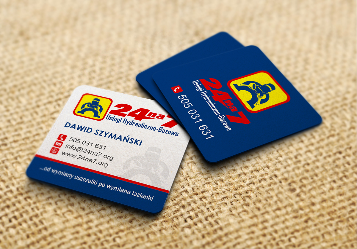 Business Card Design by logodentity for 24na7 Uslugi Hydrauliczno-Gazowe | Design #5812657