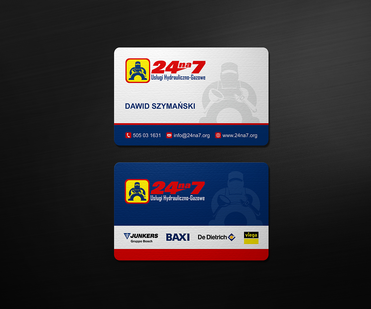 Business Card Design by logodentity for 24na7 Uslugi Hydrauliczno-Gazowe | Design #5820961