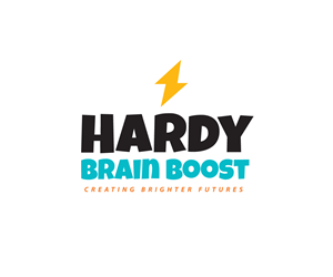 'Hardy Brain Boost' as the name. Tagline is 'Creating Brighter Futures' | Logo Design by Buck Tornado