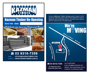 Flyer Design by MDesigns ™ for Kazman Timber | Design: #5744412