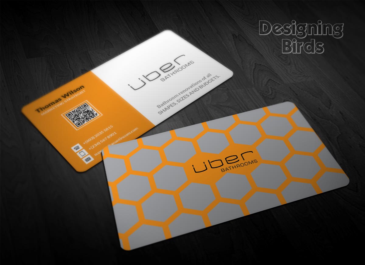 Business Card Design by Designing Birds for Uber Bathrooms | Design #5744016