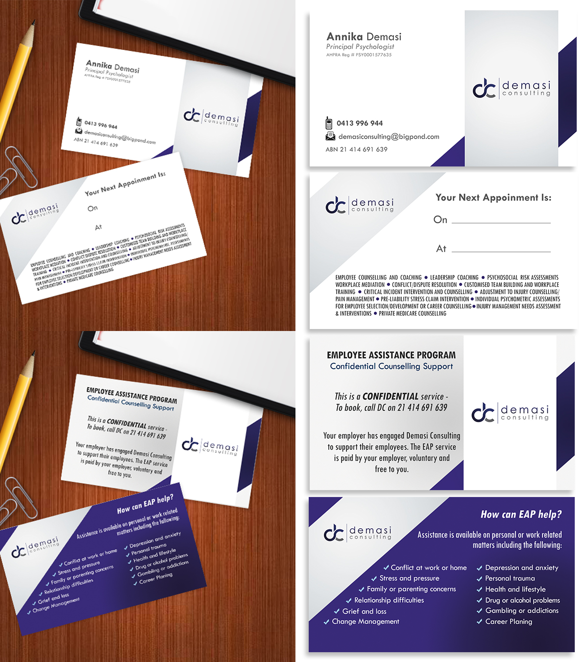 Diseño de Tarjeta de Presentación por Ana White para Demasi Consulting | Diseño #5765205