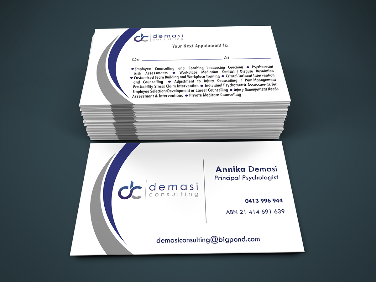 Diseño de Tarjeta de Presentación por Ana White para Demasi Consulting | Diseño #6041739