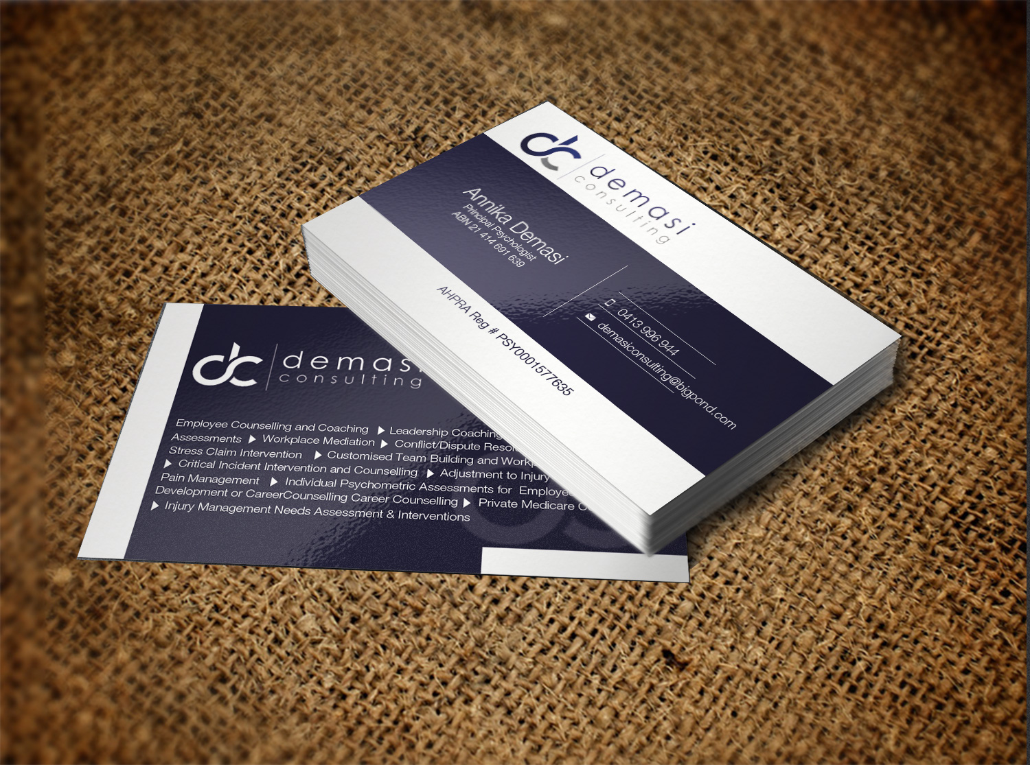 Diseño de Tarjeta de Presentación por Lanka Ama para Demasi Consulting | Diseño #5751628