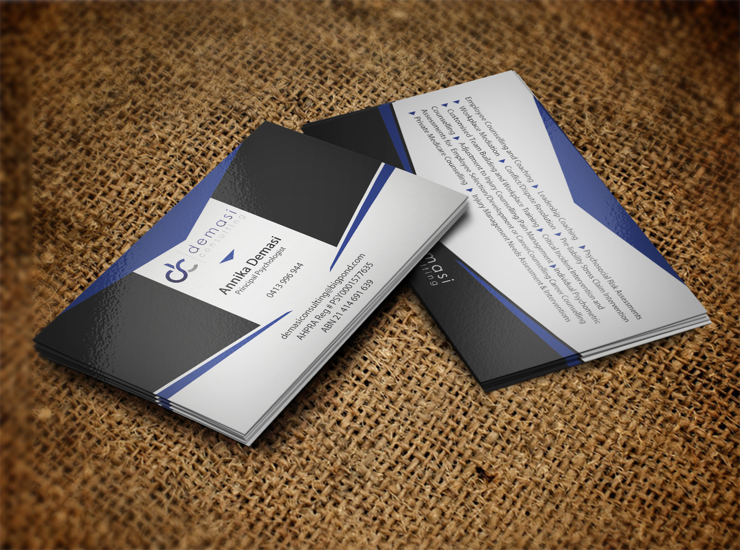 Diseño de Tarjeta de Presentación por Lanka Ama para Demasi Consulting | Diseño #5751639