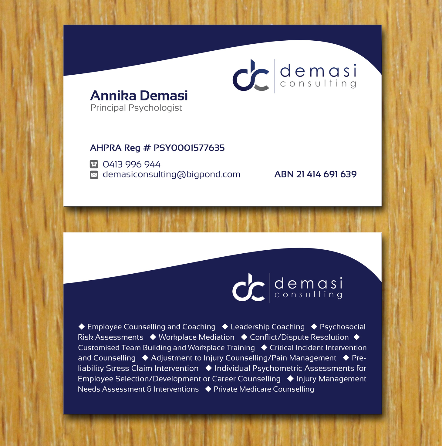 Diseño de Tarjeta de Presentación por Lanka Ama para Demasi Consulting | Diseño #5751673