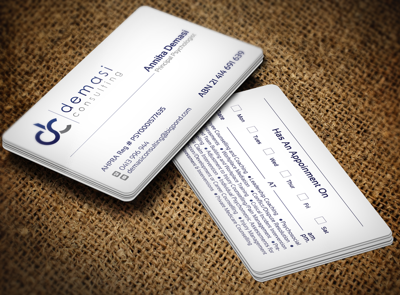 Business Card Design by Lanka Ama for Demasi Consulting | Design #5790784