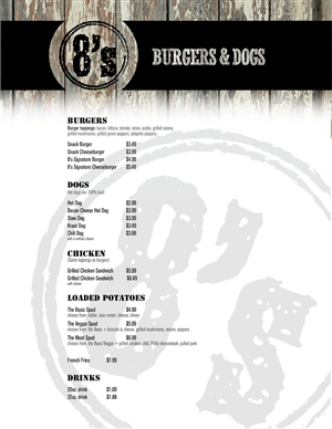 Menu Design by Brittany Warfel