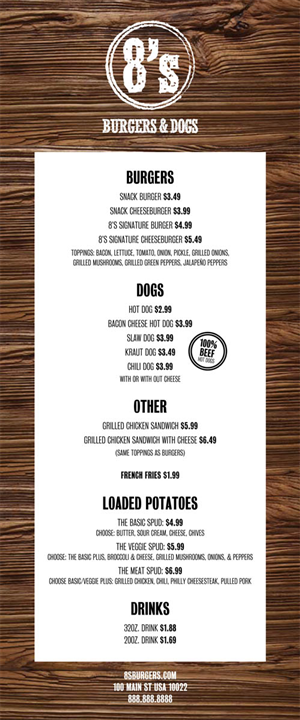 Menu Design by masher for this project | Design: #1569225