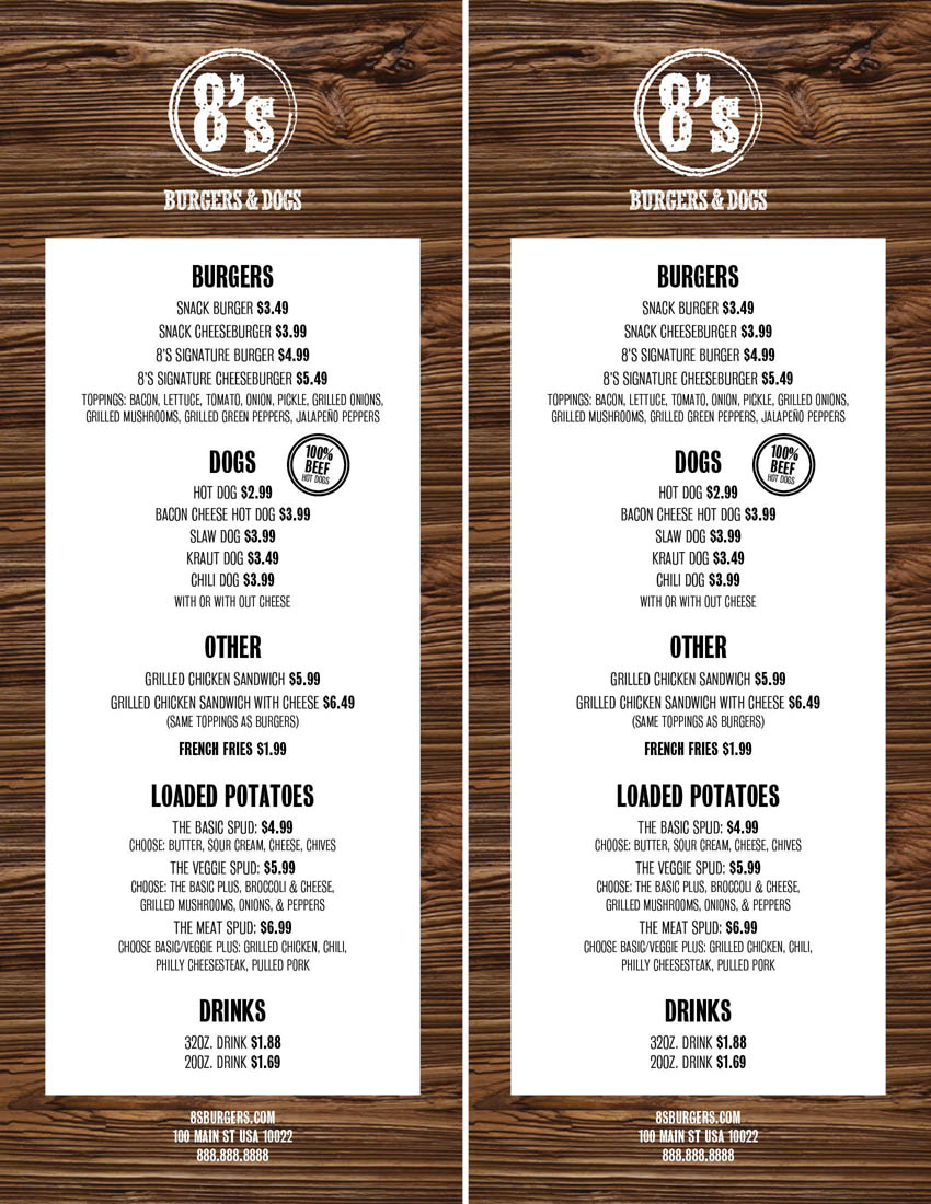 Menu Design by masher for this project | Design #1573553