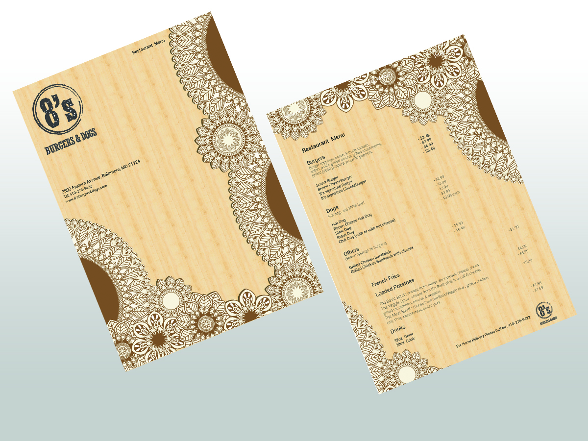Menu Design by roopaljain for this project | Design #1581138