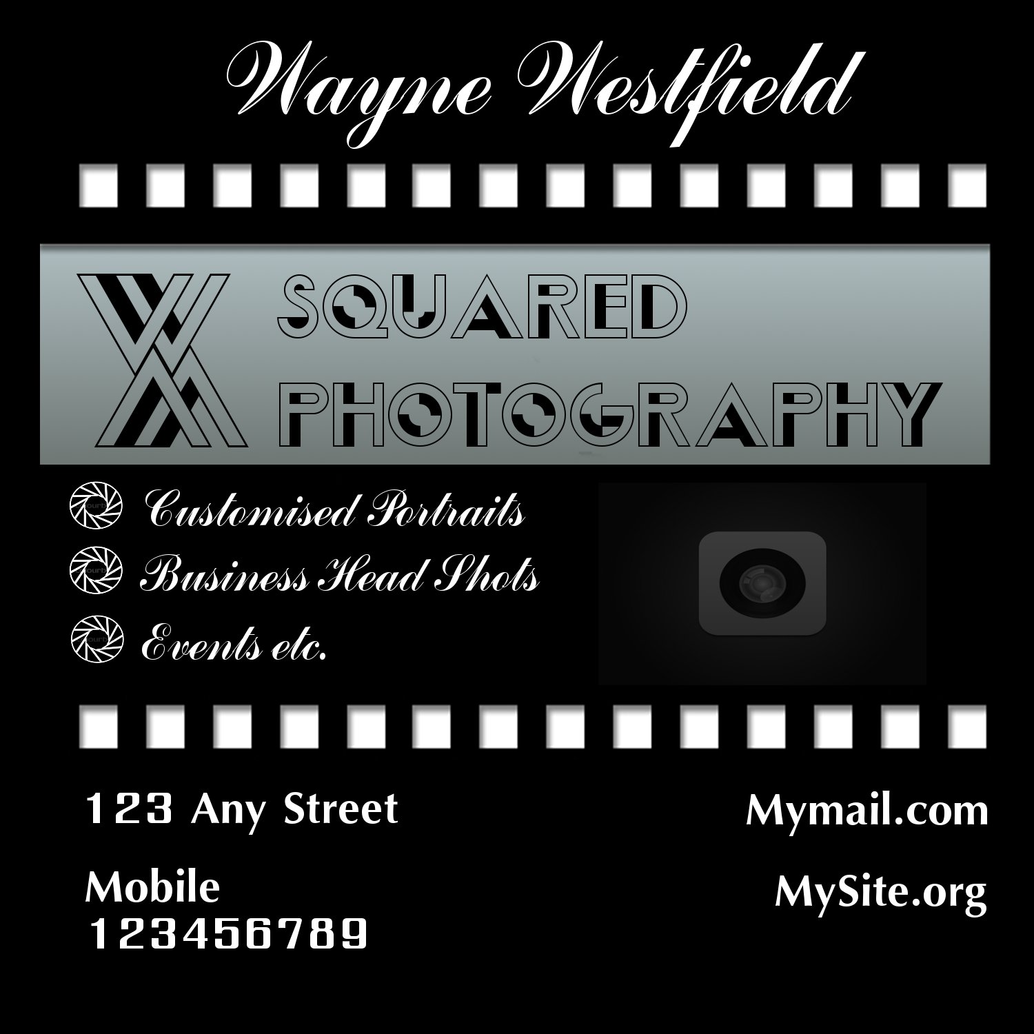 Business Card Design by ZingSane for Wayne Westfield Photography | Design #1619656
