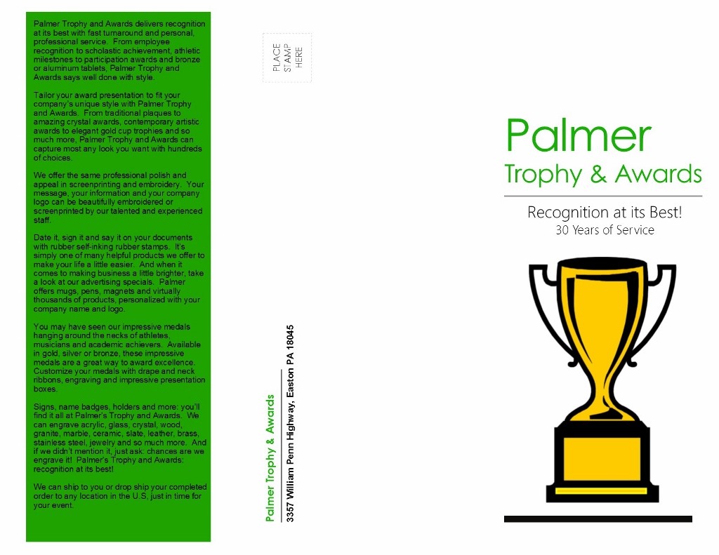 Brochure Design by MandyGraphics for Palmer Trophy & Awards  | Design #1580400