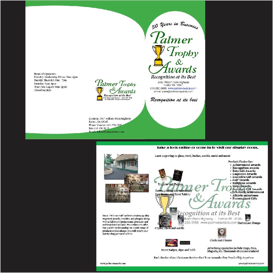 Brochure Design by Sarah Holt for Palmer Trophy & Awards  | Design #1587706