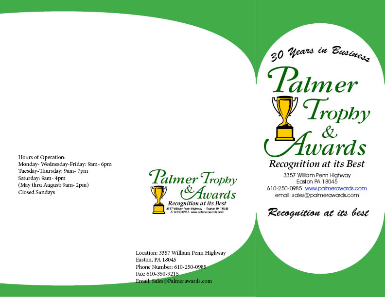 Brochure Design by Sarah Holt for Palmer Trophy & Awards  | Design #1591299
