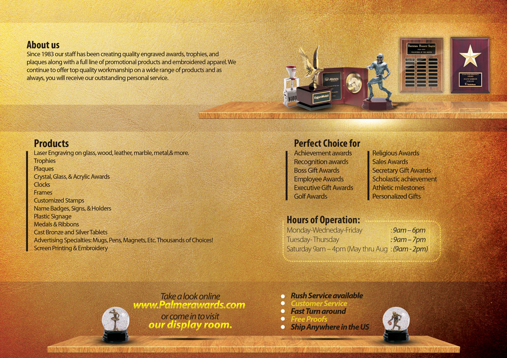 Brochure Design by Wael for Palmer Trophy & Awards  | Design #1620500