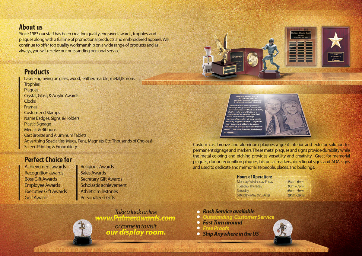 Brochure Design by Wael for Palmer Trophy & Awards  | Design #1713564