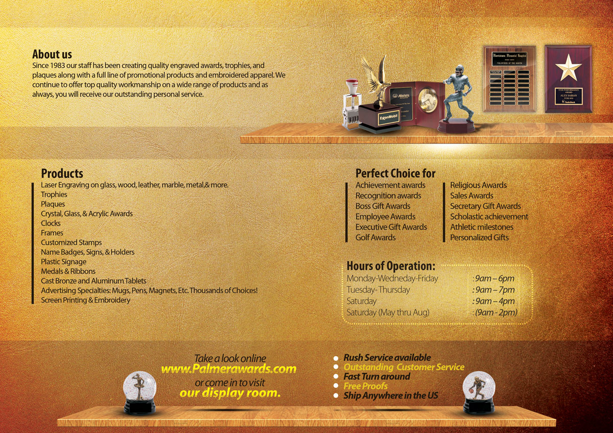 Brochure Design by Wael for Palmer Trophy & Awards  | Design #1719230