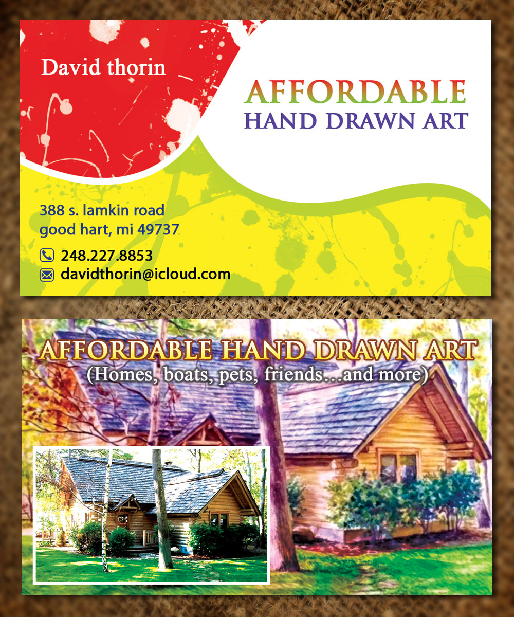 Business Card Design by Sandaruwan for Affordable Hand Drawn Art | Design #5778750