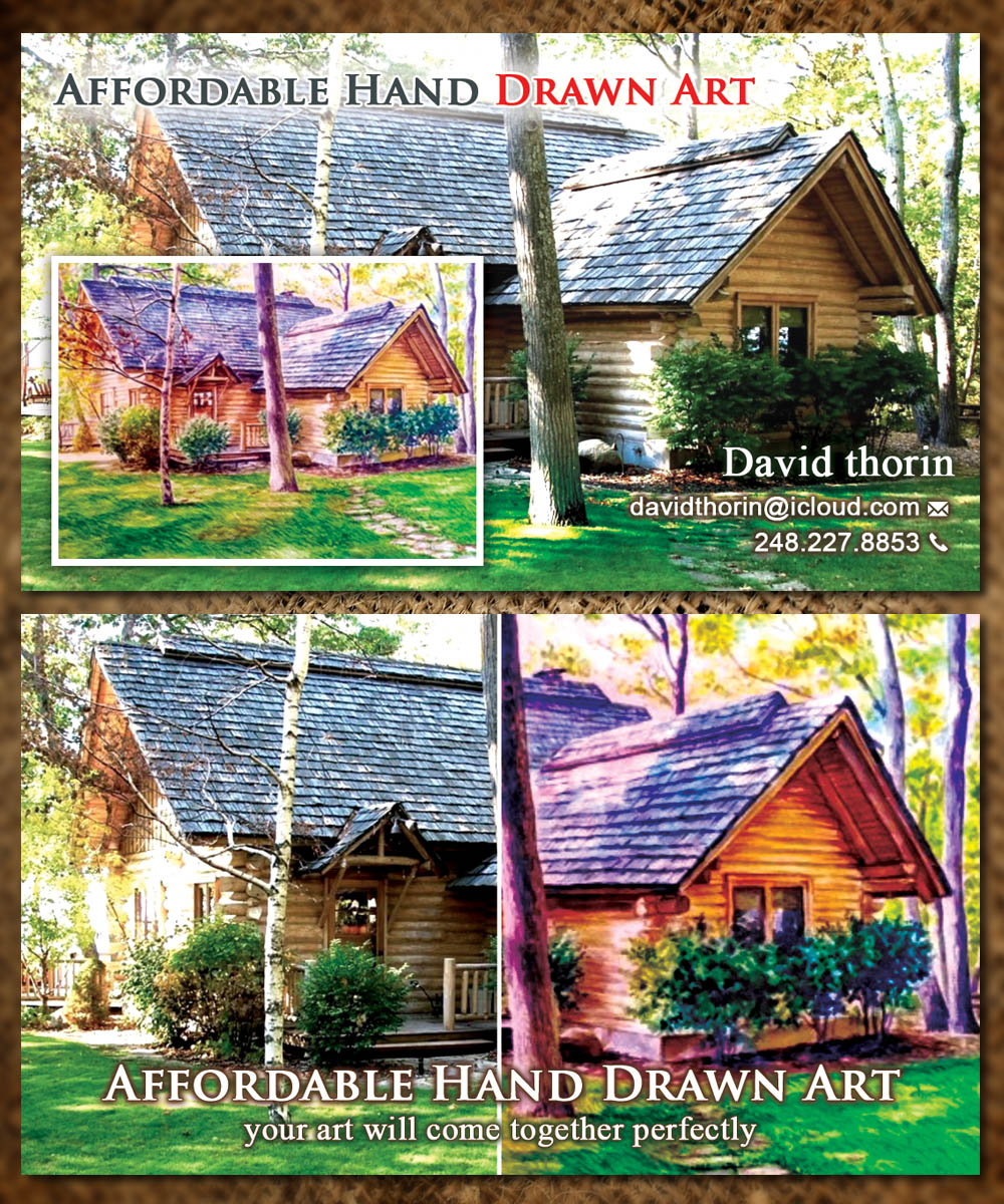 Business Card Design by Sandaruwan for Affordable Hand Drawn Art | Design #5784691