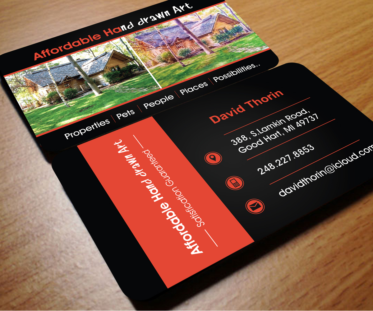 Visitenkarten-Design von Aaaron für Affordable Hand Drawn Art | Design #5809329