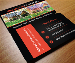 Business Card Design by Aaaron for Affordable Hand Drawn Art | Design: #5809329