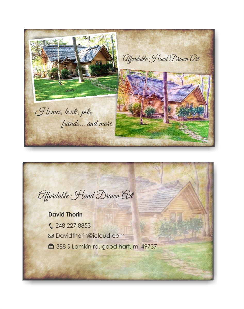 Business Card Design by IneseRo for Affordable Hand Drawn Art | Design #5774202