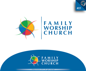 Church logo for signs and letter head for Family Worship Center | Graphic Design by Atum Kreative™