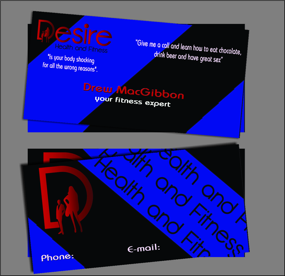 Business Card Design by desingmc for Desire Health And Fitness | Design #1781684
