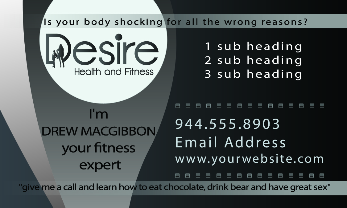 Visitenkarten-Design von Creative Design Solutions für Desire Health And Fitness | Design #1765153