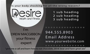 Design de Carte de Visite par Creative Design Solutions pour Desire Health And Fitness | Design #1765153