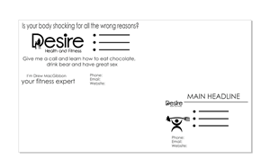 Design de Carte de Visite par MihaDesigns pour Desire Health And Fitness | Design #1741912