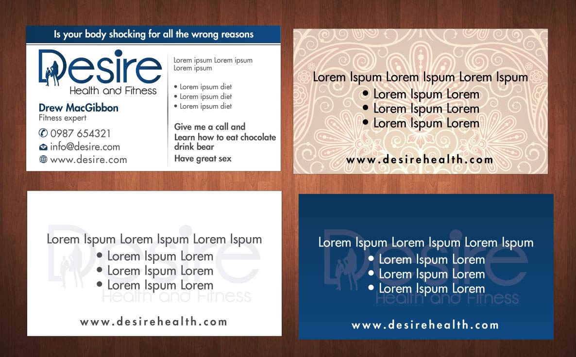 Business Card Design by Sbss for Desire Health And Fitness | Design #1719428