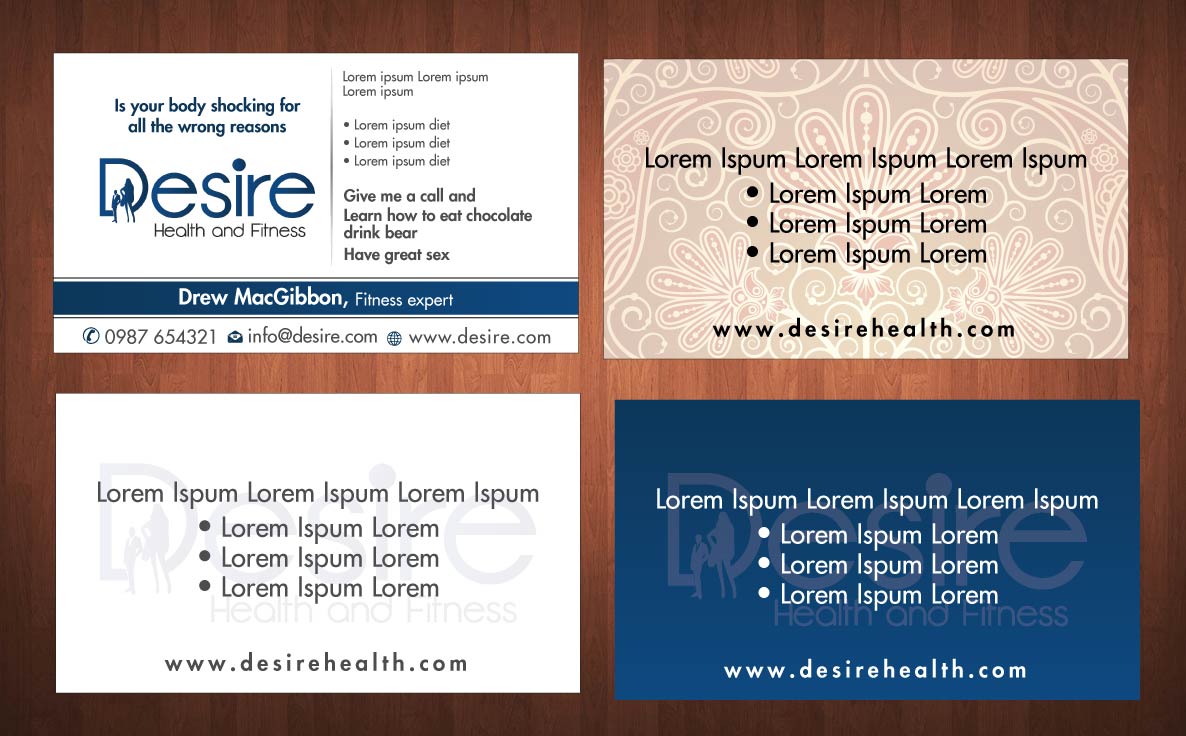 Diseño de Tarjeta de Presentación por Sbss para Desire Health And Fitness | Diseño #1719429