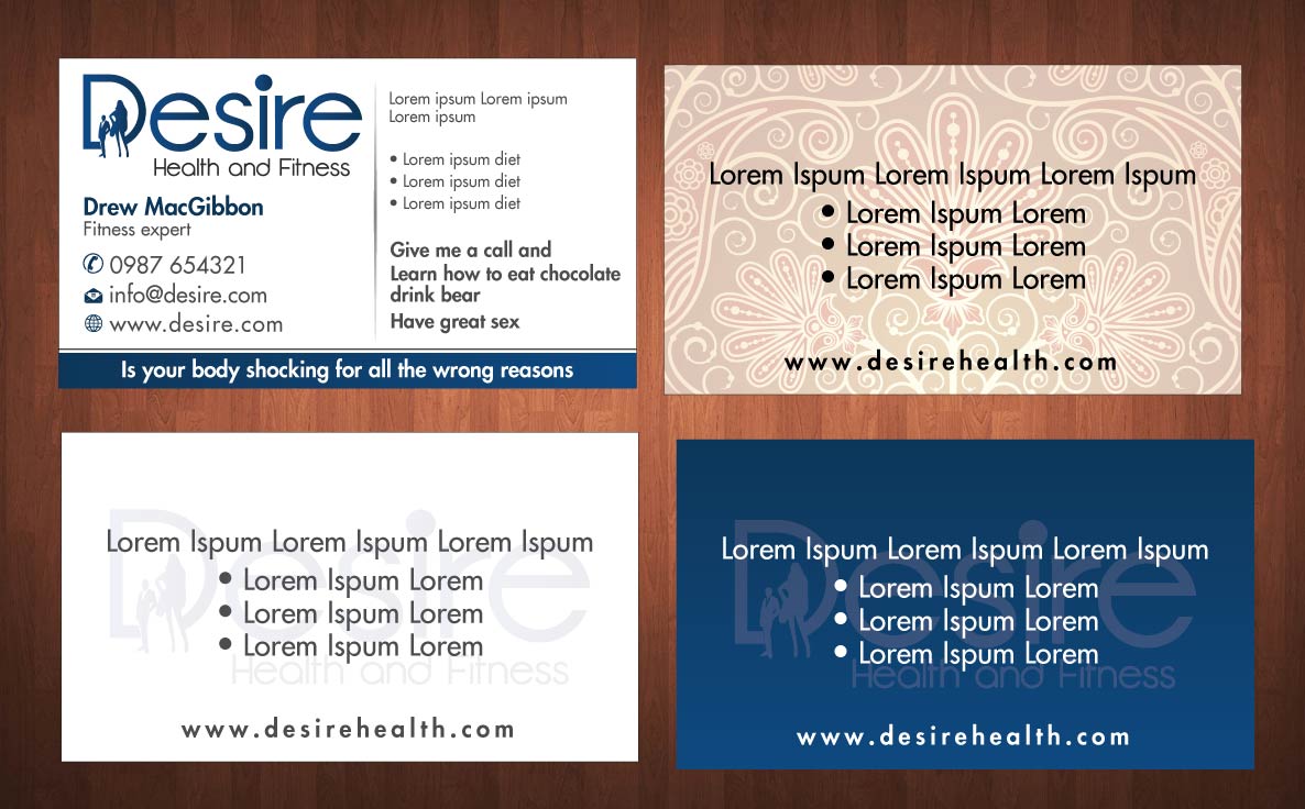 Diseño de Tarjeta de Presentación por Sbss para Desire Health And Fitness | Diseño #1719430