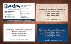 Business Card Design by Sbss for Desire Health And Fitness | Design: #1719430