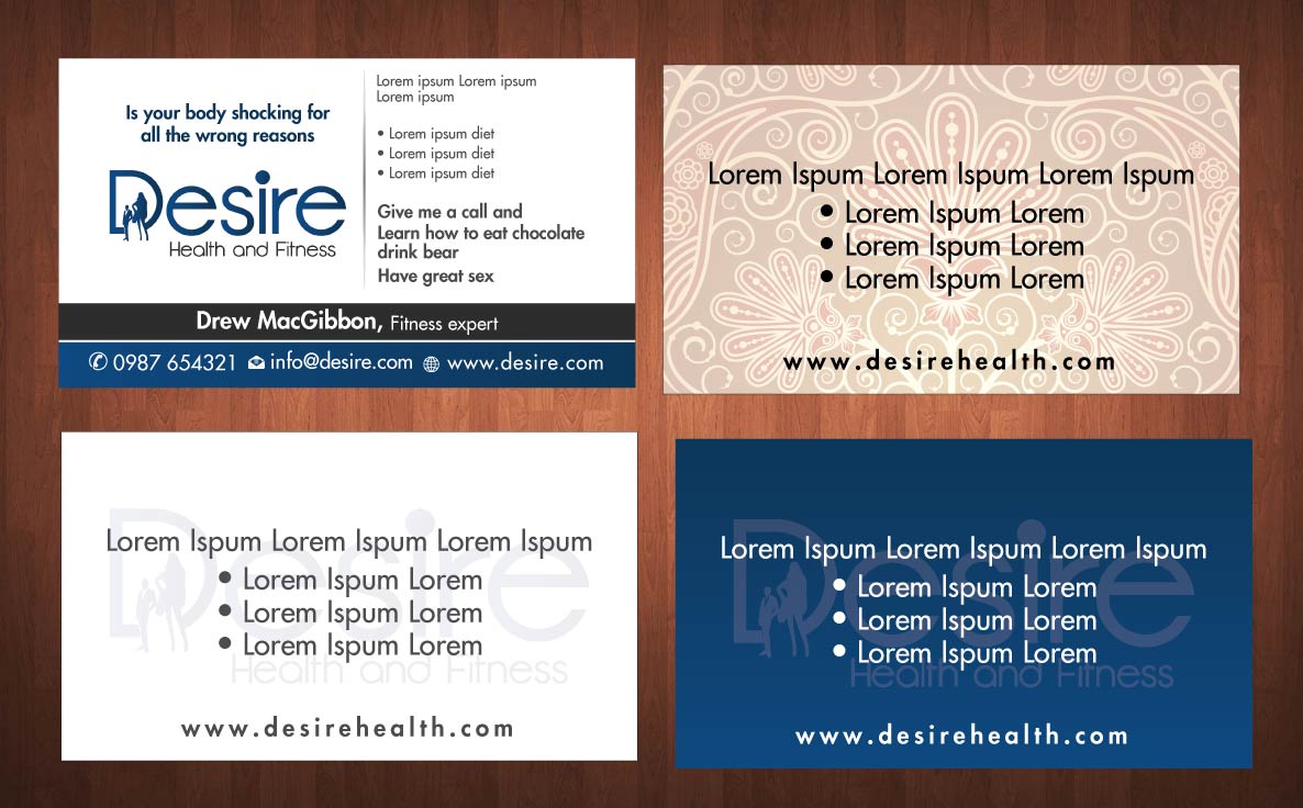 Diseño de Tarjeta de Presentación por Sbss para Desire Health And Fitness | Diseño #1719431