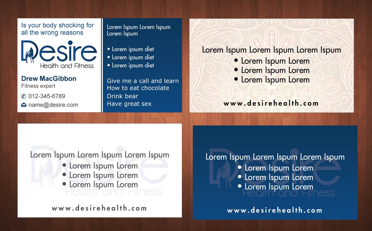 Business Card Design by Sbss for Desire Health And Fitness | Design #1719436