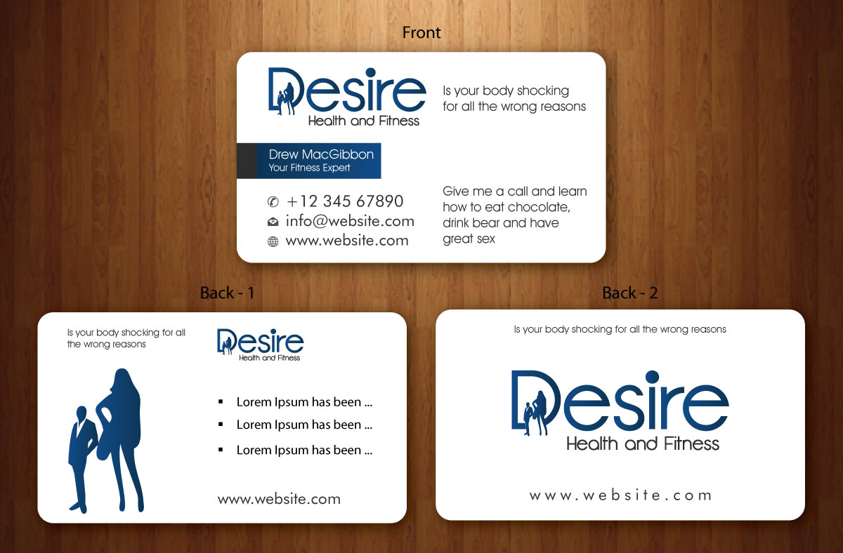 Business Card Design by Sbss for Desire Health And Fitness | Design #1722614