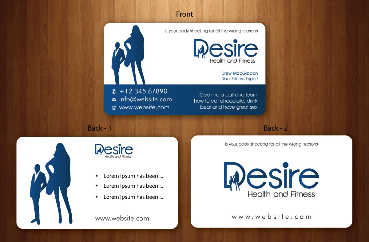 Diseño de Tarjeta de Presentación por Sbss para Desire Health And Fitness | Diseño #1722617