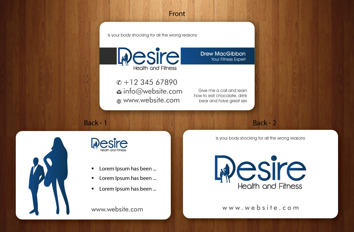 Diseño de Tarjeta de Presentación por Sbss para Desire Health And Fitness | Diseño #1722622