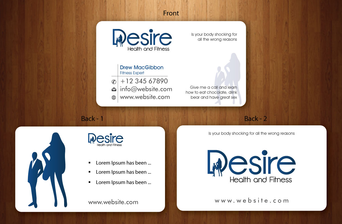 Business Card Design by Sbss for Desire Health And Fitness | Design #1722624