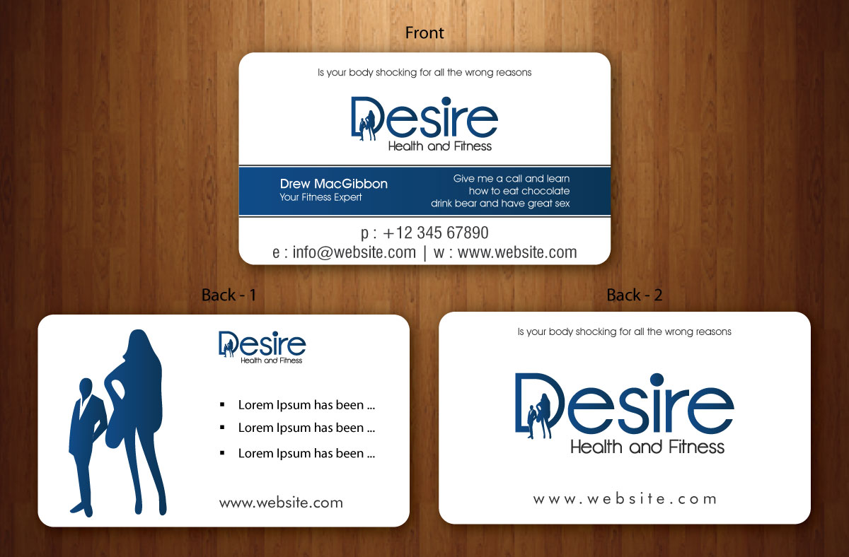 Business Card Design by Sbss for Desire Health And Fitness | Design #1722625