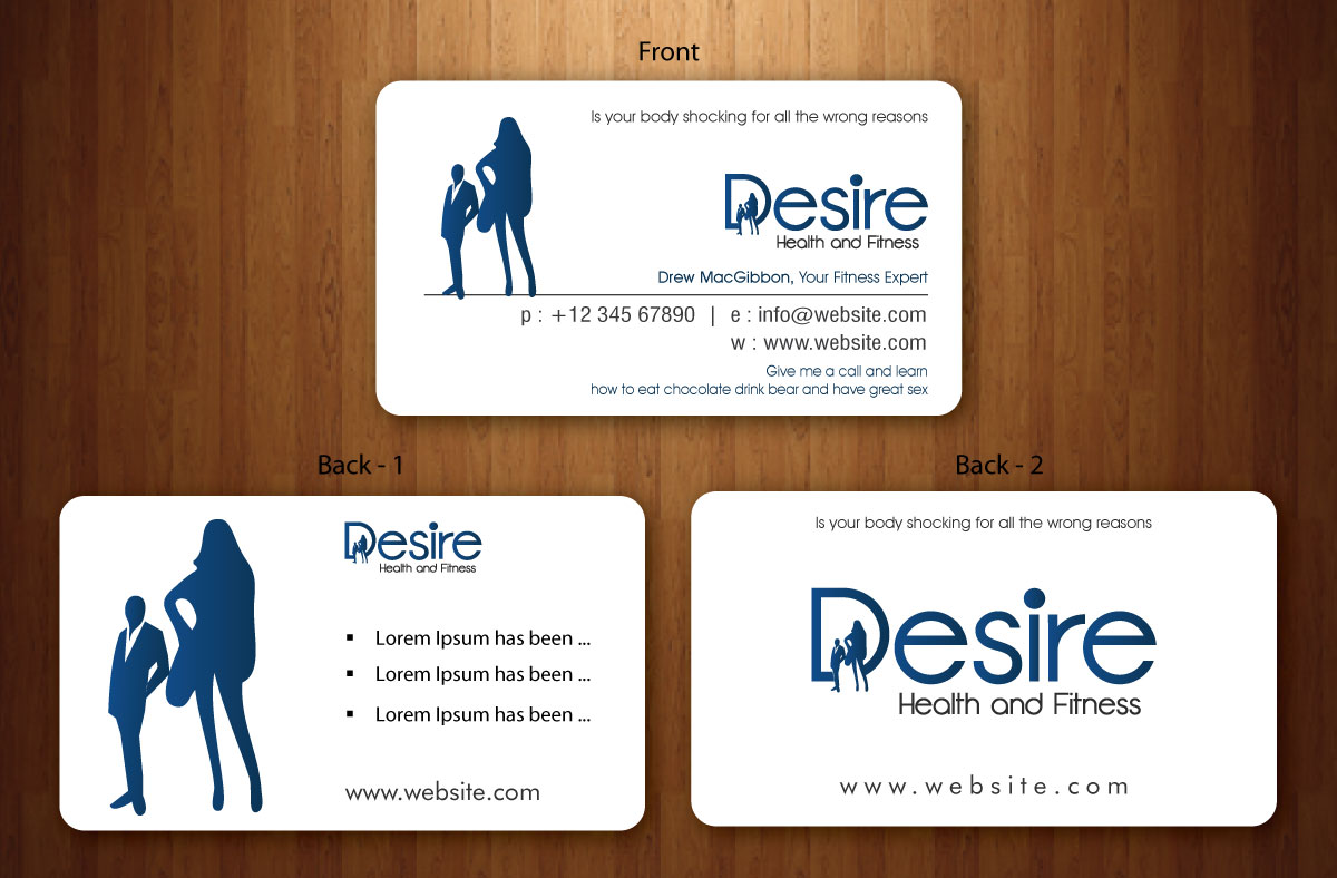 Business Card Design by Sbss for Desire Health And Fitness | Design #1722630