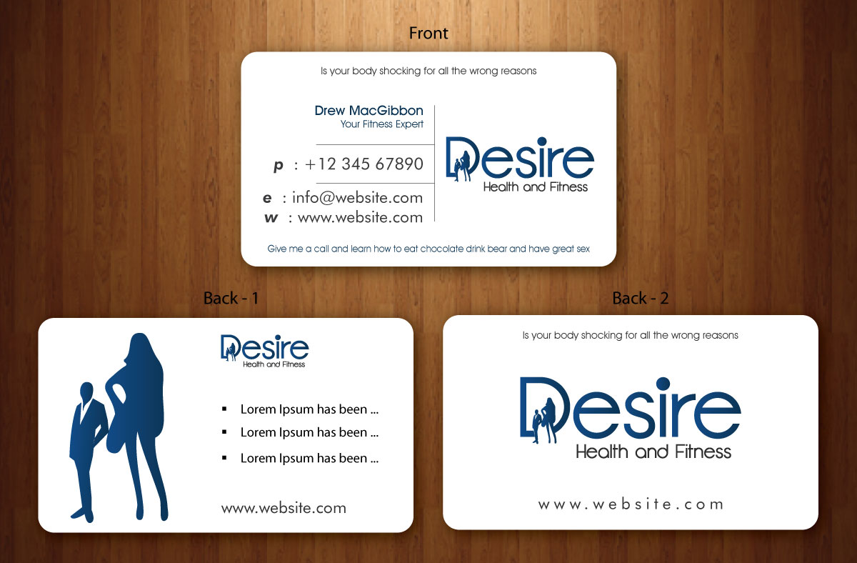 Business Card Design by Sbss for Desire Health And Fitness | Design #1722632
