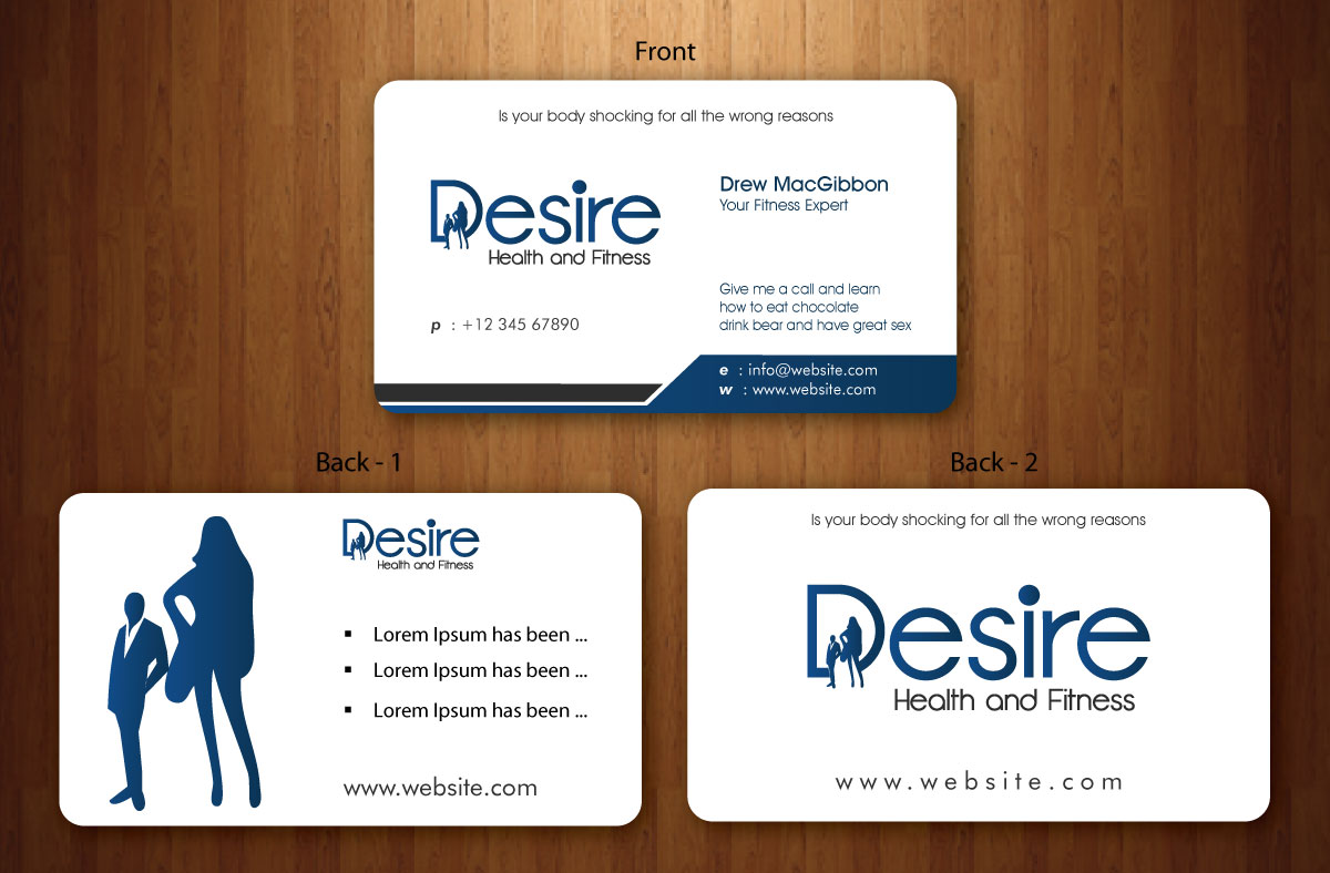 Business Card Design by Sbss for Desire Health And Fitness | Design #1722633
